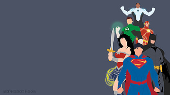 Justice League Minimalist, justice-league, batman, wonder-woman, superman, flash, cyborg, green-lantern, deviantart, minimalism, artist HD wallpaper