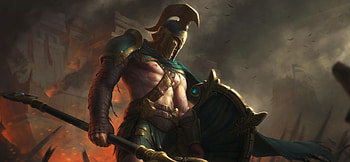 Battleworn achilles, smite, video game, warrior, art HD wallpaper