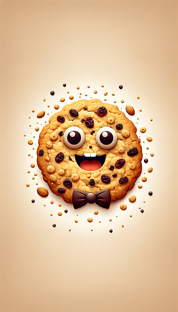 Delightful Oatmeal Raisin Cookie for s, cookie, cartoon, dessert HD phone wallpaper