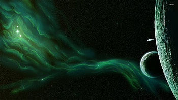 Green Nebula, Cosmic beauty, Enchanting hues, Celestial wonder HD wallpaper