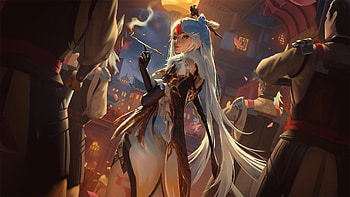 Fantasy girl, white long hair, artwork HD wallpaper