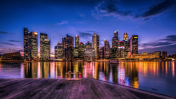 Singapore Skyline, Skyscrapers, , Urban scenery HD wallpaper