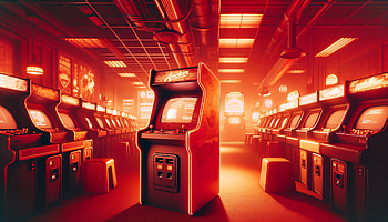 Retro Arcade Hall Neon Glow, arcade, arcade machine, video game, neon lights, Retro Games HD wallpaper