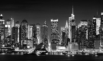 New York skyline, Black and white, background, Christopher Walker HD wallpaper