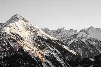 Mountain, sky, nature, snow HD wallpaper