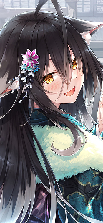 Anime girl, art, Anime_girl, animal_ears HD phone wallpaper