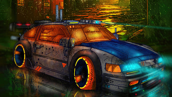 Cyber Racer Redux, scifi, cyberpunk, artist, artwork, digital-art, deviantart HD wallpaper