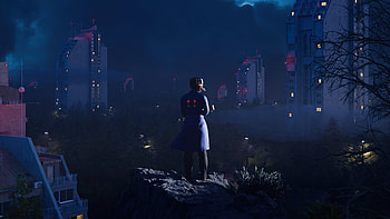 Highrise, artist, artwork, digital-art, outrun HD wallpaper