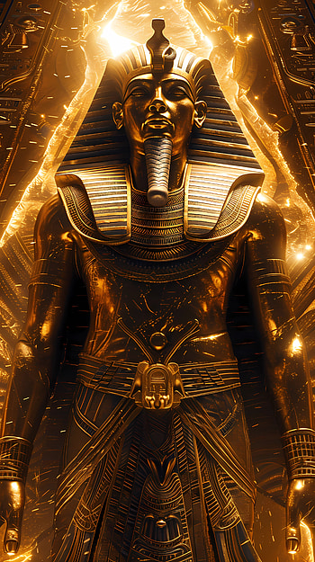 Golden pharaoh, Pharaoh, Egypt, mystical, fantasy HD phone wallpaper