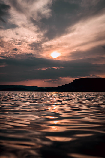 Nature, Water, Sunset, Sea, Horizon, Ripples, Ripple HD phone wallpaper