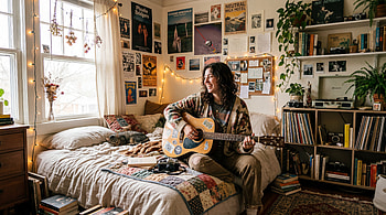 Indie Aesthetic Haven —, Acoustic Guitar HD wallpaper
