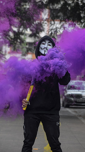 Smoke, colouredsmoke, magenta, pink, purple HD phone wallpaper