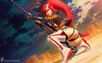 Yoko, gurren lagann, anime, ecchi, red, hot HD wallpaper