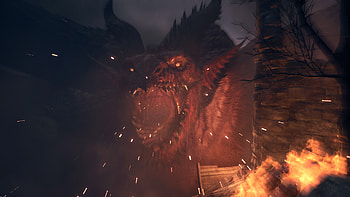Dragon's Dogma 2 Fiery Dragon Encounter, video game, dragon's dogma 2 HD wallpaper