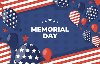 American flag, Happy Memorial Day, Balloon celebration, Patriotic HD wallpaper