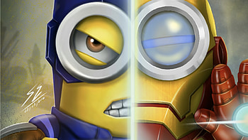 Minion As Iron Man And Captain America, iron-man, captain-america, superheroes, artwork, artstation HD wallpaper
