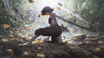 The Jungle Huntress, artist, artwork, art, digital-art, warrior HD wallpaper