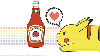 pikachu with ketchup HD wallpaper