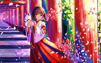 Kazari, , street, Genshin Impact, protagonist, Shrine Maiden, manga, Kazari Genshin Impact HD wallpaper