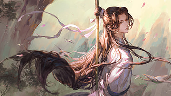 Fantasy man, asian, longcolor, man, wind, frumusete, fantasy HD wallpaper