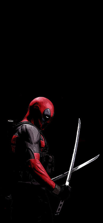 Deadpool, red, black, deadpoolblack HD phone wallpaper