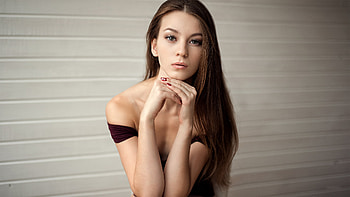 Brown Long Hair Girl Maroon Dress, girls, model, hairs HD wallpaper