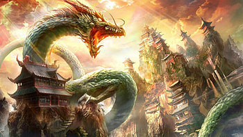 Cool dragons, Unique creatures, Captivating visuals, Vibrant colors HD wallpaper