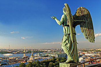 Landscape, Cities, Sky, Architecture, Angels HD wallpaper