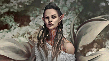 Lotus Avatar, tattoo, magic, elf, fantasy HD wallpaper