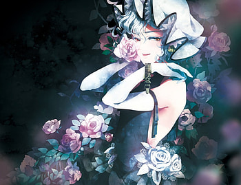 ~Beautiful Remilia~, roses, gloves, vampire, dress, bicolored eyes, anime, pretty, remilia scarlet, touhou, short hair, flowers, hat HD wallpaper