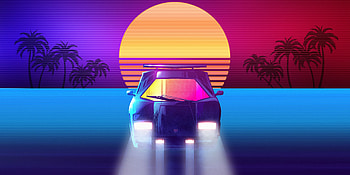 Lamborghini Countach Synhtwave , lamborghini-countach, lamborghini, cars, retrowave, artist, artwork, digital-art HD wallpaper