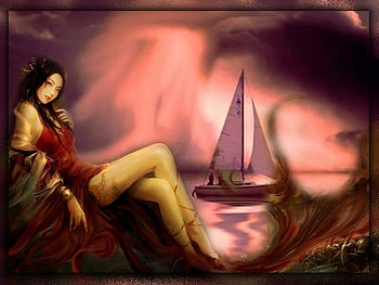 fairy, sea, ship, dream HD wallpaper