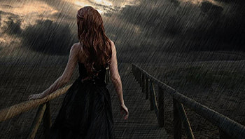 Bridge, Hair, Women, Artistic, Rain HD wallpaper