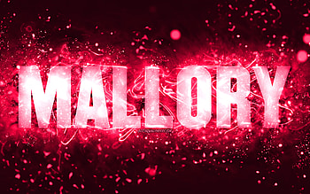 Happy Birtay Mallory, , pink neon lights, Mallory name, creative, Mallory Happy Birtay, Mallory Birtay, popular american female names, with Mallory name, Mallory HD wallpaper