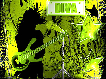 Diva Rock Queen, star, green, diva, queen, rock HD wallpaper