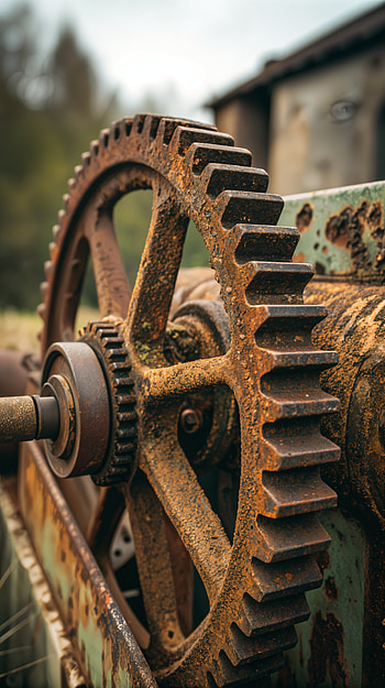 Rusty Machinery: A Perfect for Industrial Aesthetics, machine HD phone wallpaper