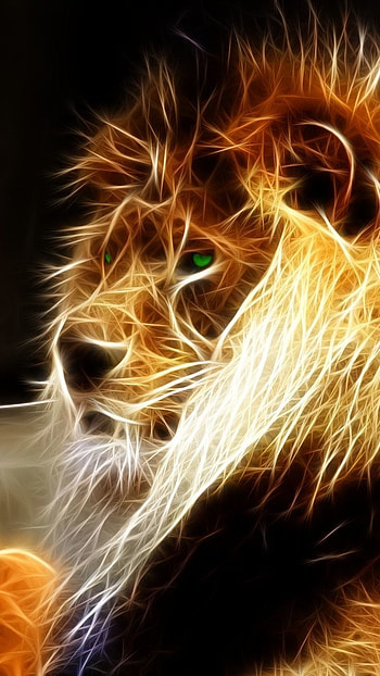 Fire Lion, Lion, Lightning HD phone wallpaper