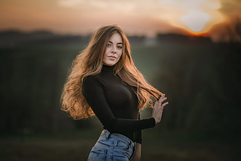 Black Top Brunette Girl , black-dress, girls, model HD wallpaper