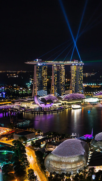 Singapore Skyline, Modern metropolis, Garden city, Futuristic architecture HD phone wallpaper