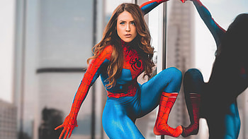 Looking Over City Spidergirl Cosplay No Mask, spidergirl, superheroes, cosplay, artist, artwork, digital-art HD wallpaper
