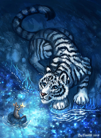 Art, Young, Tiger, Nice, Sweetheart, Mouse, Joey, Beasts HD phone wallpaper