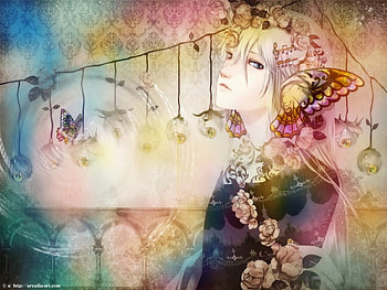 Flower Girl, girl, flowers, butterfly, fantasy HD wallpaper