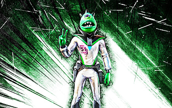 Zorgoton, grunge art, Fortnite Battle Royale, Fortnite characters, green abstract rays, Zorgoton Skin, Fortnite, Zorgoton Fortnite HD wallpaper