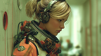 Starlit Voyager — Sci‑Fi Astronaut Girl, Sci Fi, Scifi Girl, Helmet, Woman HD wallpaper