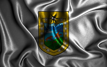 Aysen flag, , silk wavy flags, Chilean regions, Flag of Aysen, fabric flags, 3D art, Aysen, Regions of Chile, Aysen 3D flag, Chile HD wallpaper