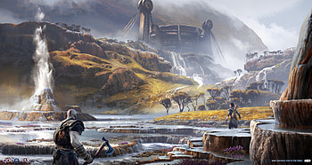 Kratos' Cascade — God of War: Ragnarök Quad, video game, God of War: Ragnarök HD wallpaper