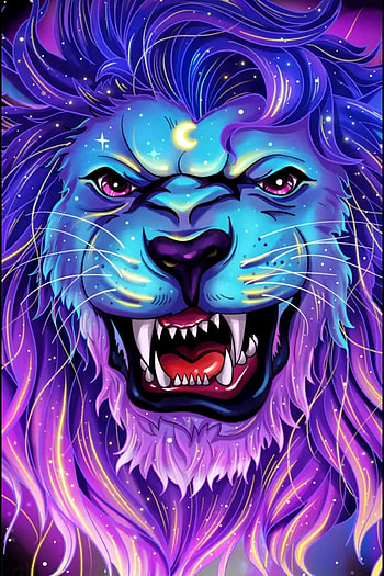 Lion, big-cats, colorful HD phone wallpaper