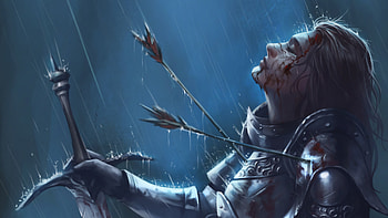 Warrior Girl Killed By Arrow Sword Rain, artist, artwork, artstation, warrior, arrow, sword HD wallpaper