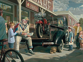 Old Daredevil Racer, painting, motorbikes, racin, racer, daredevil HD wallpaper