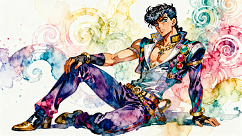 JoJo's Bizarre Adventure — Watercolor, Anime Character, Male HD wallpaper